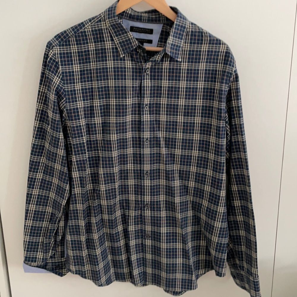 Banana Republic Slim Fit Shirt in Checked Blue